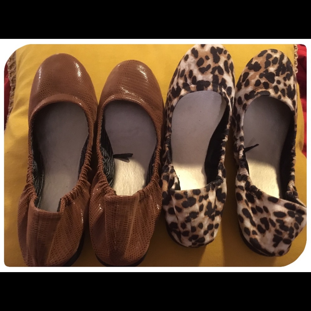 Two Pair of NEW Flat Ballet Style Shoes - Size 7